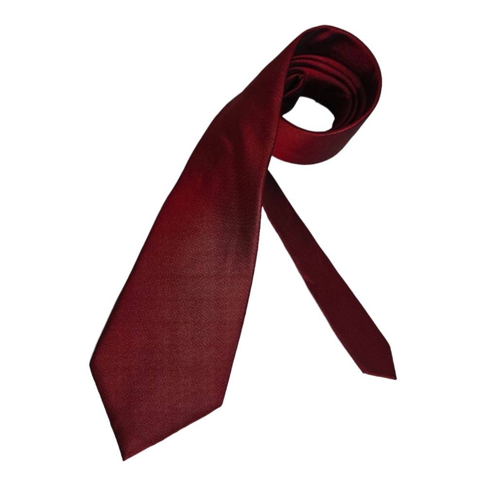 GIANCARLO XL Solid Red Silk LUXURY Tie HANDMADE ITALY